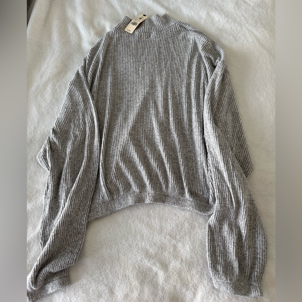 Garage Gray Ribbed Turtleneck Sweater